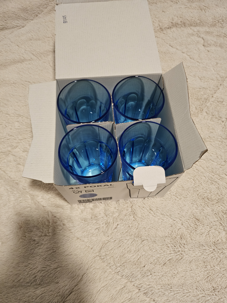 Set of 4 IKEA POKAL Blue tumblers - photo 2