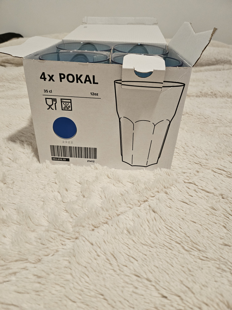 Set of 4 IKEA POKAL Blue tumblers - photo 3