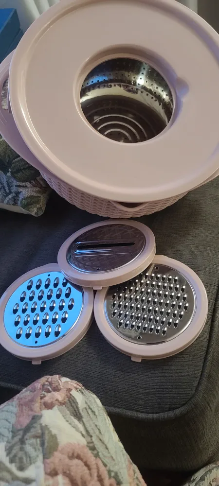 Pink 3-in-1 Vegetable/Fruit Prep Bowl with Graters image indicator(2)