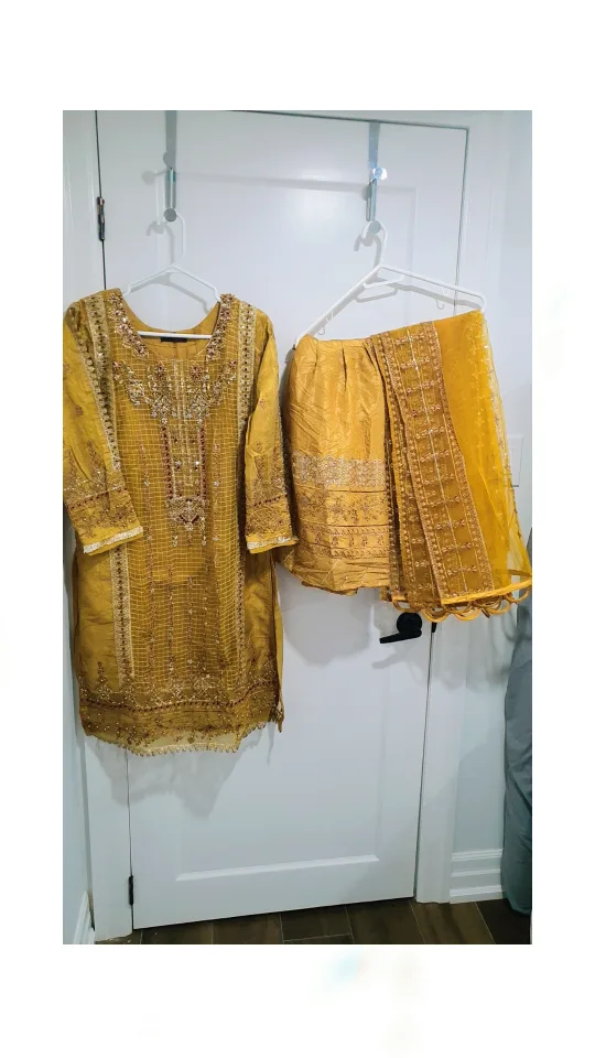 Gorgeous Mustard Yellow Pakistani Shalwar Kameez Suit image indicator(4)