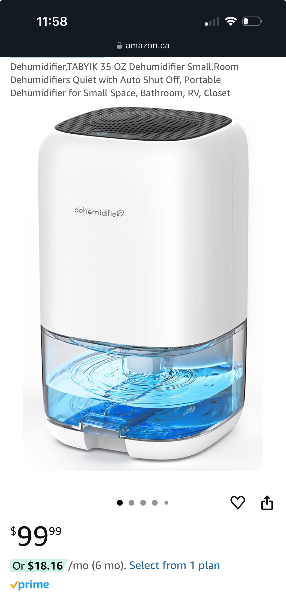 Dehumidifier 35 oz