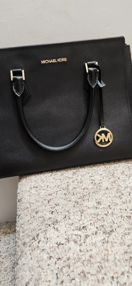 Michael Kors Black Leather Handbag thumbnail