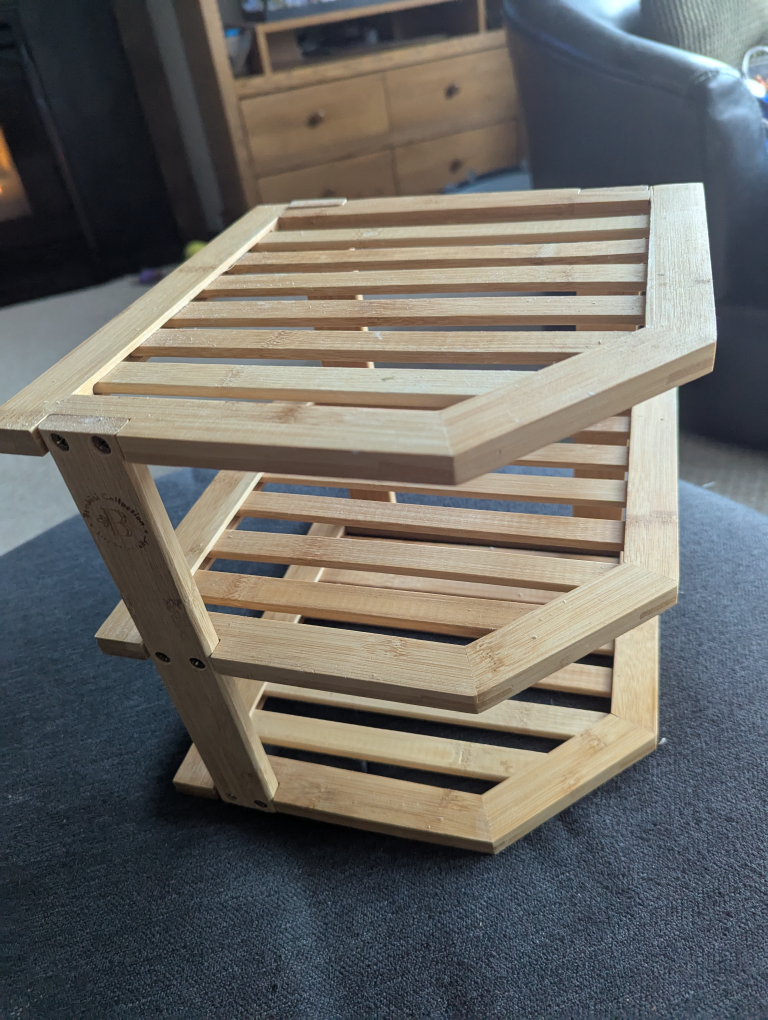 Three-Tier Bamboo Corner Shelf Organizer
