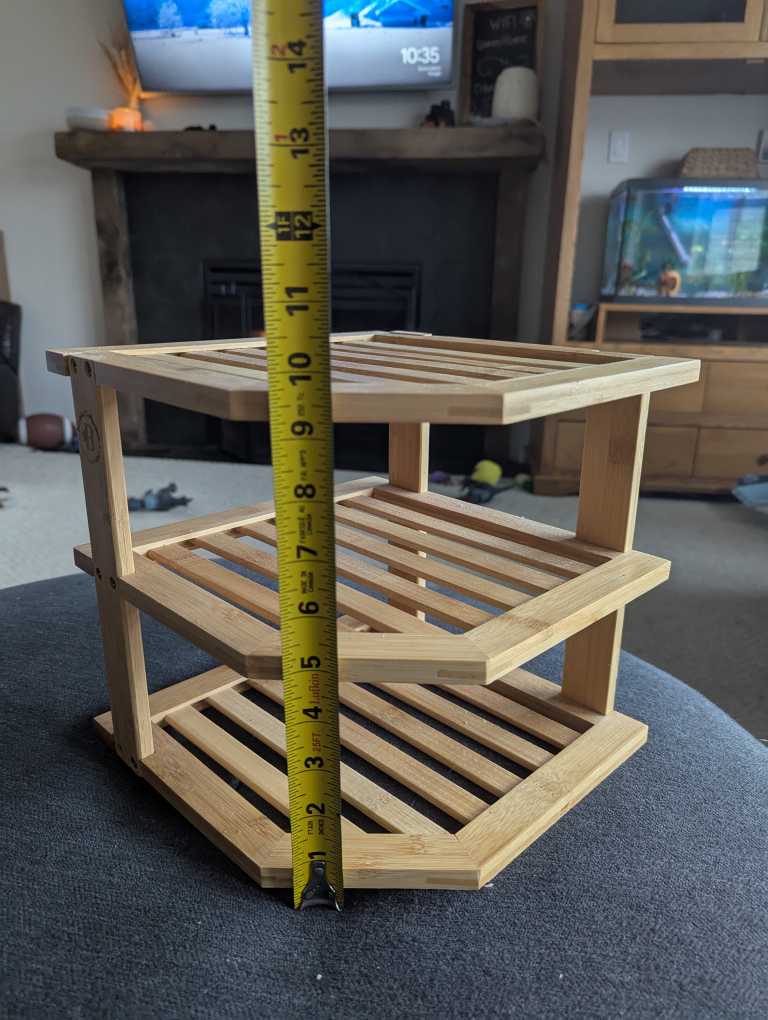Three-Tier Bamboo Corner Shelf Organizer - photo 2