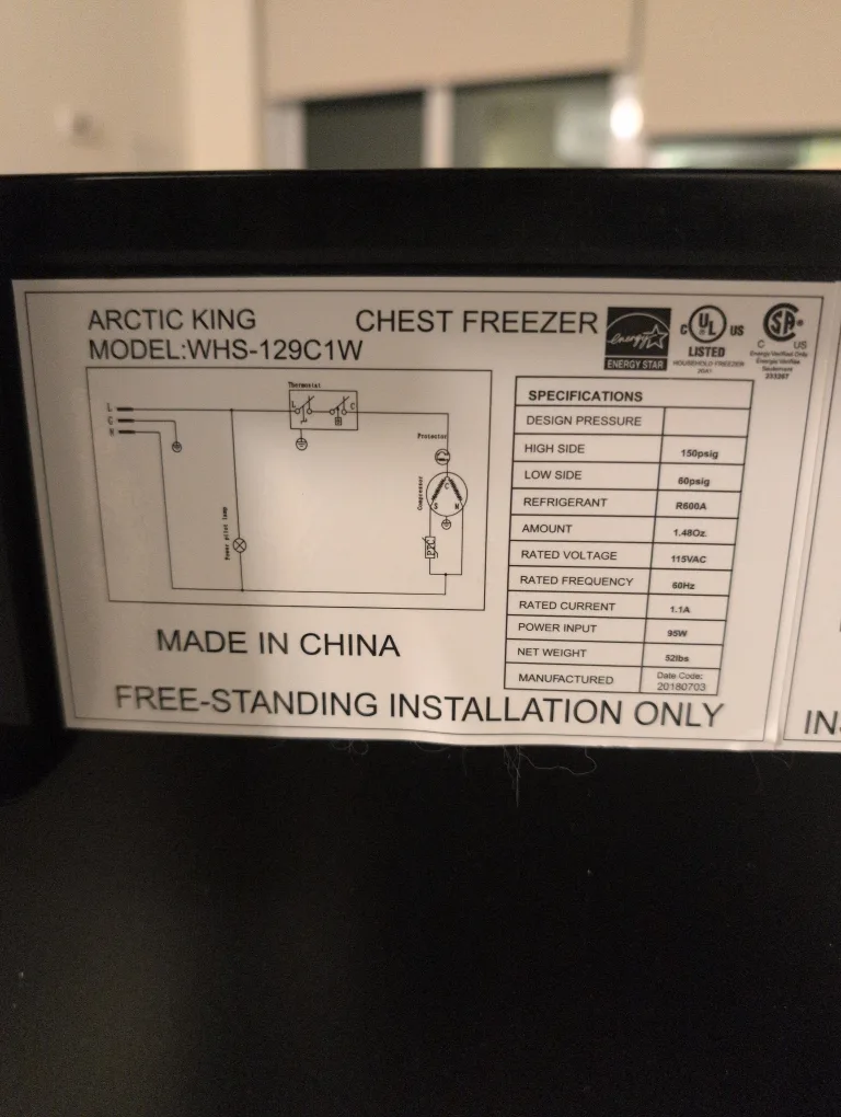 Arctic King WHS-129C1W Chest Freezer 3.5 cuft image indicator(4)