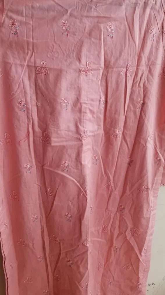 Pink embroidered cotton three piece suit image indicator(5)