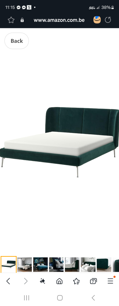 Velvet Upholstered Bed Frame - Dark Green