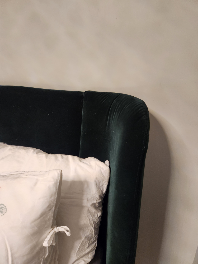 Velvet Upholstered Bed Frame - Dark Green - photo 4