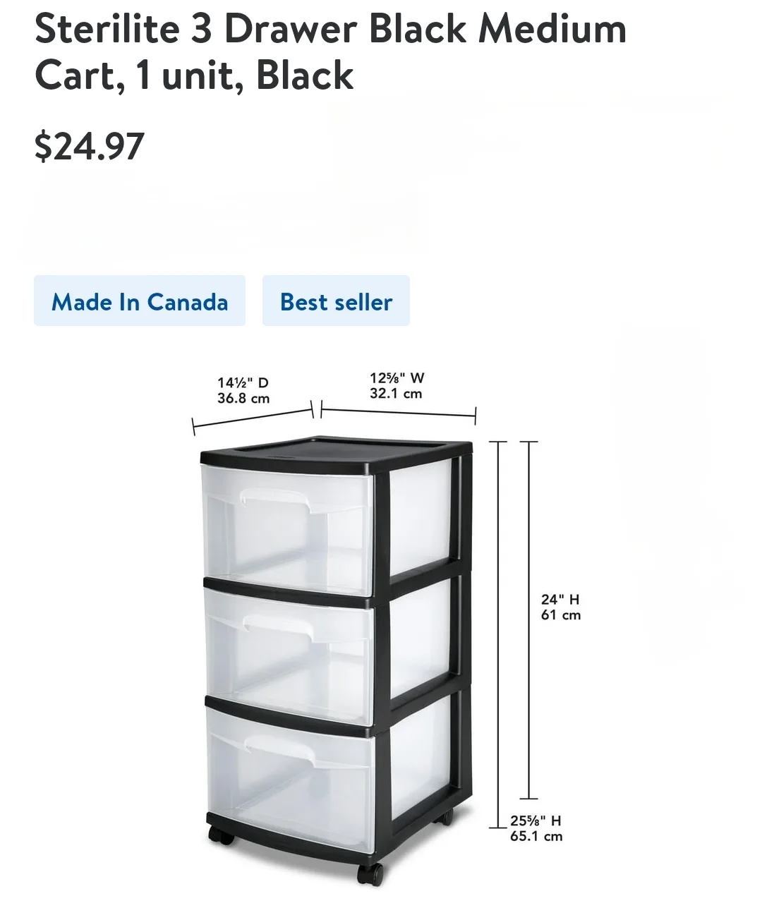 Sterilite 3-Drawer Carts (x2) image indicator(2)