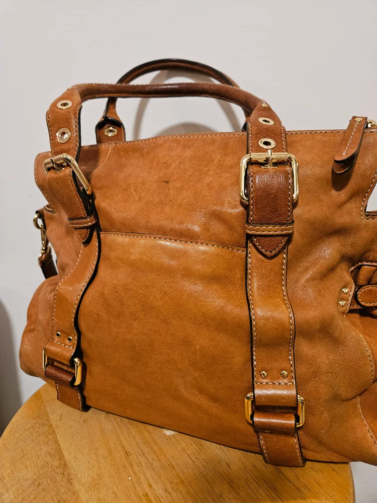 Michael Kors Light Brown Leather Satchel image indicator(4)