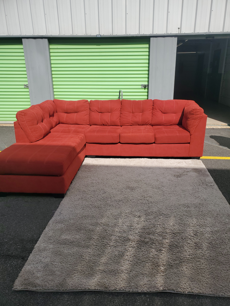 ASHLEY Red Sectional Sofa (DELIVERY AVAILABLE)