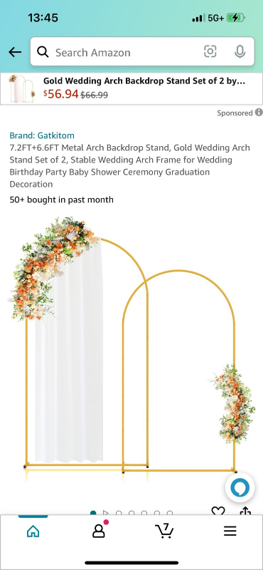 golden wedding arch