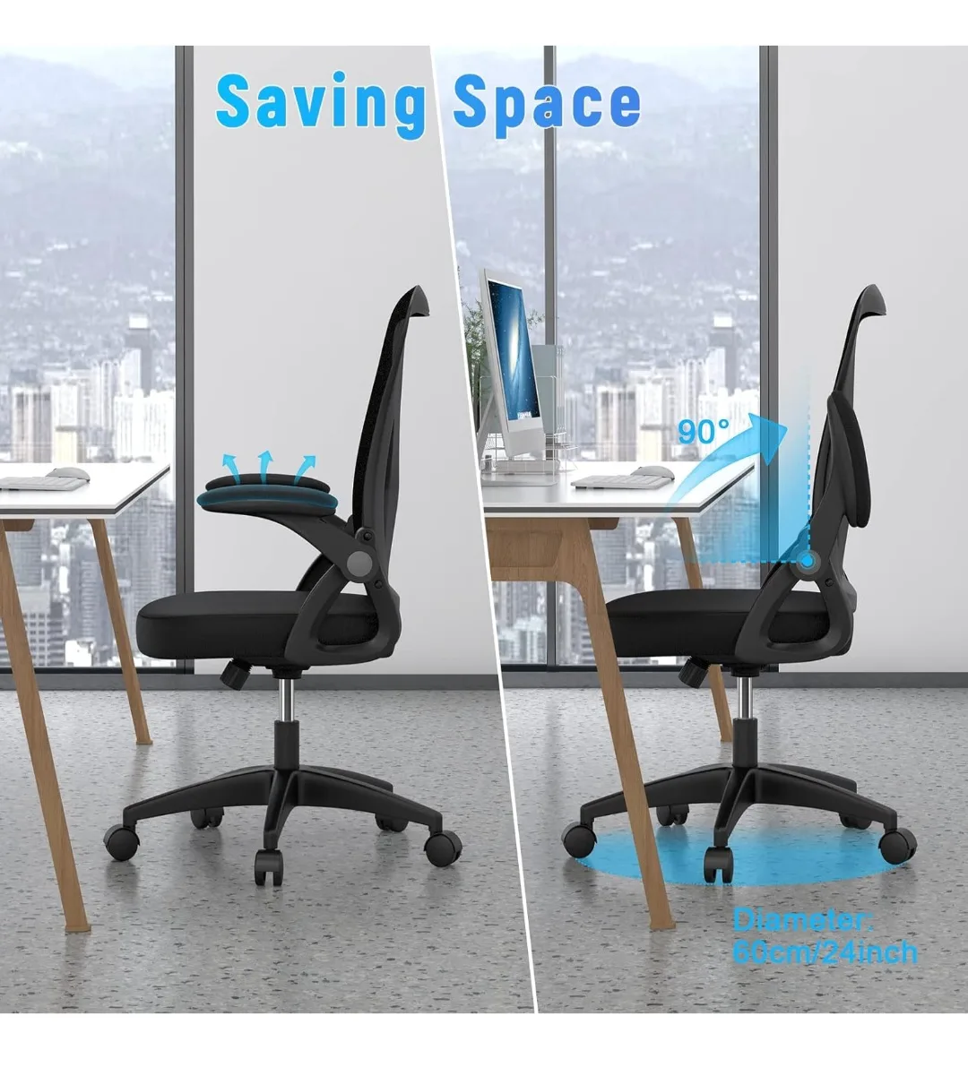 Ergonomic Mesh Office Chair with Adjustable Armrests image indicator(6)