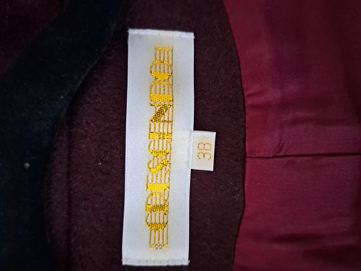 Burgundy Wool Jacket with Fur Trim - Size 38 image indicator(5)