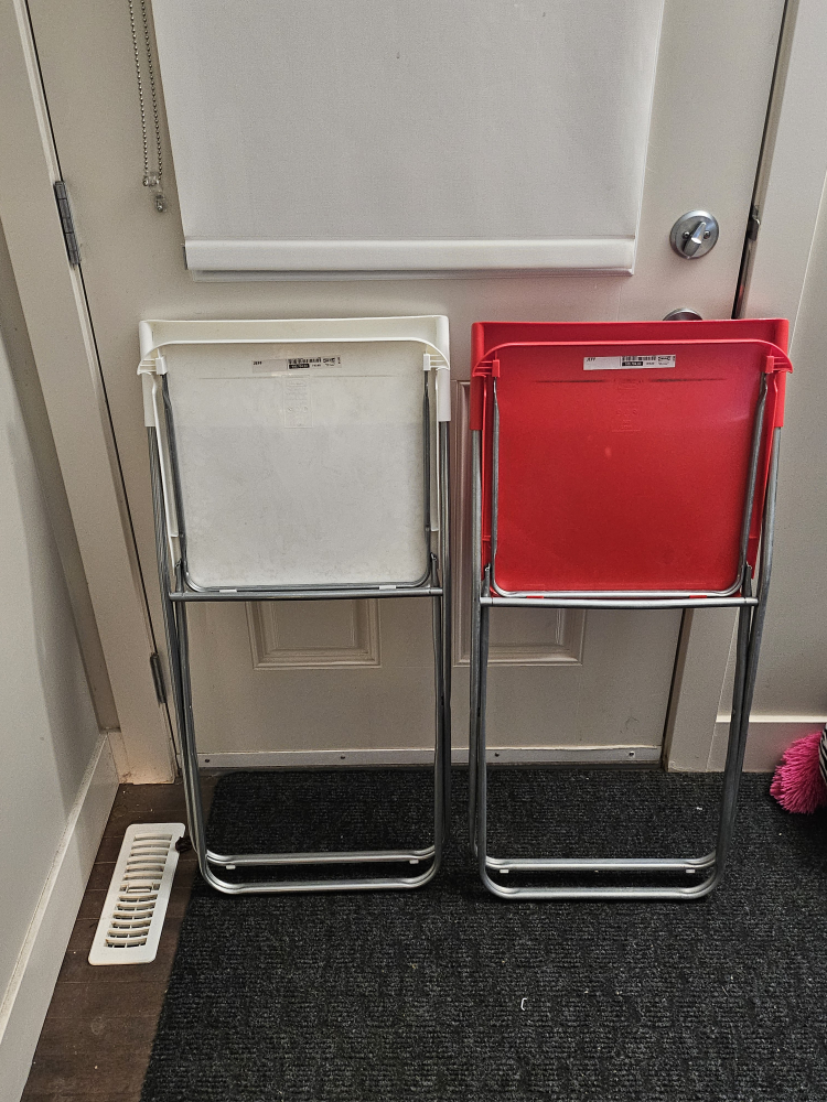 Pair of IKEA Folding Chairs - White & Red - photo 2