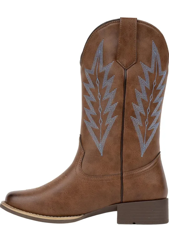 J's.o.l.e Women's Western Cowboy Boots Embroidered- US 11, Brown image indicator(6)