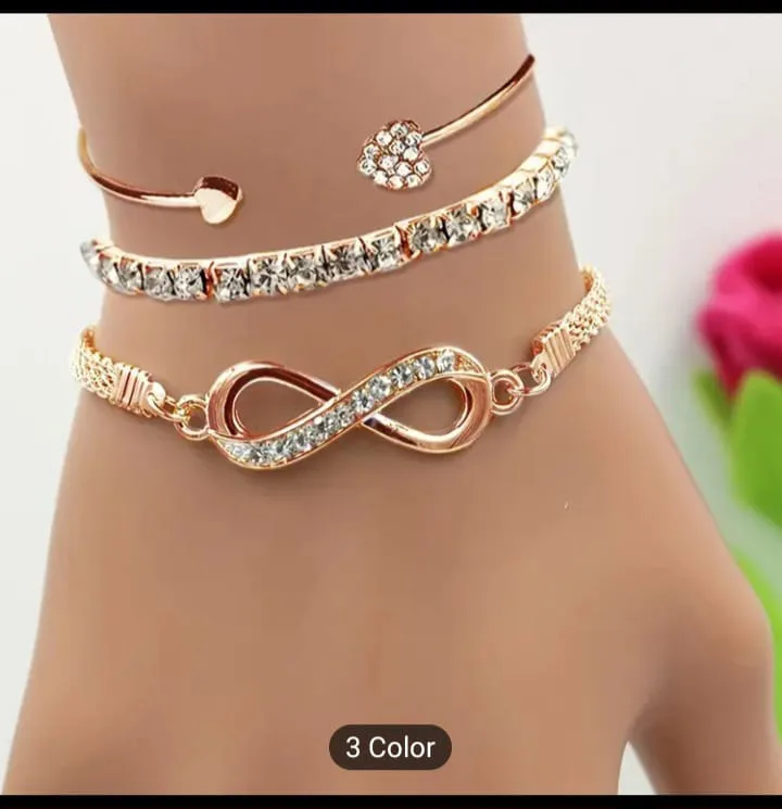 Rose Gold Infinity Bracelet Set thumbnail