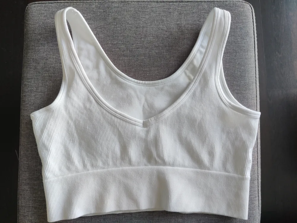 White ribbed sports bra image indicator(2)