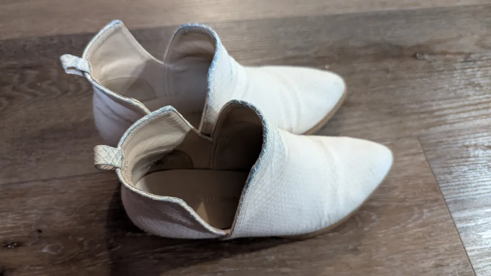White Snakeskin Ankle Booties image indicator(2)