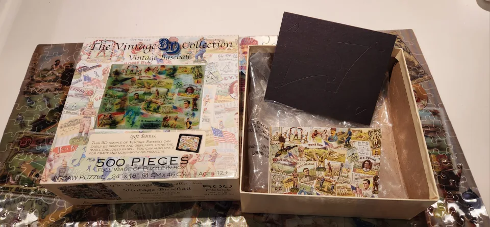 500 Piece 3D (hologram/holographic) Puzzle Vintage Baseball image indicator(6)