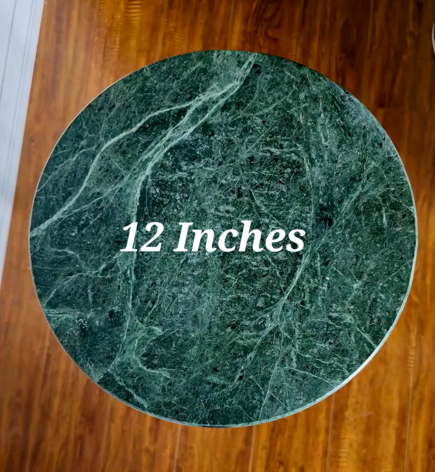 Round Green Marble Top Accent Table Merlot image indicator(2)