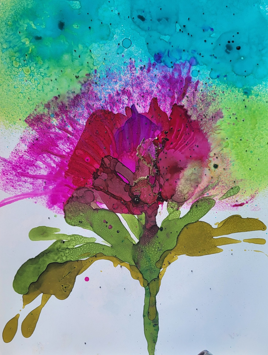 Set of Five Unique Alcohol Ink Paintings - photo 3