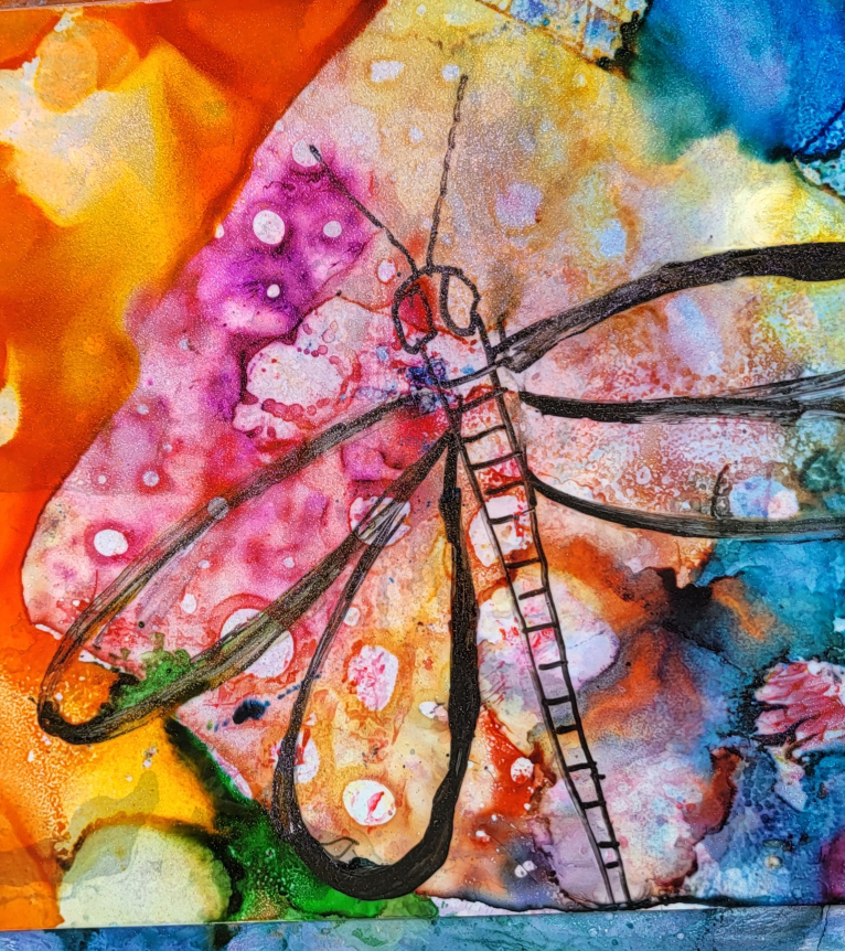Set of Five Unique Alcohol Ink Paintings - photo 5