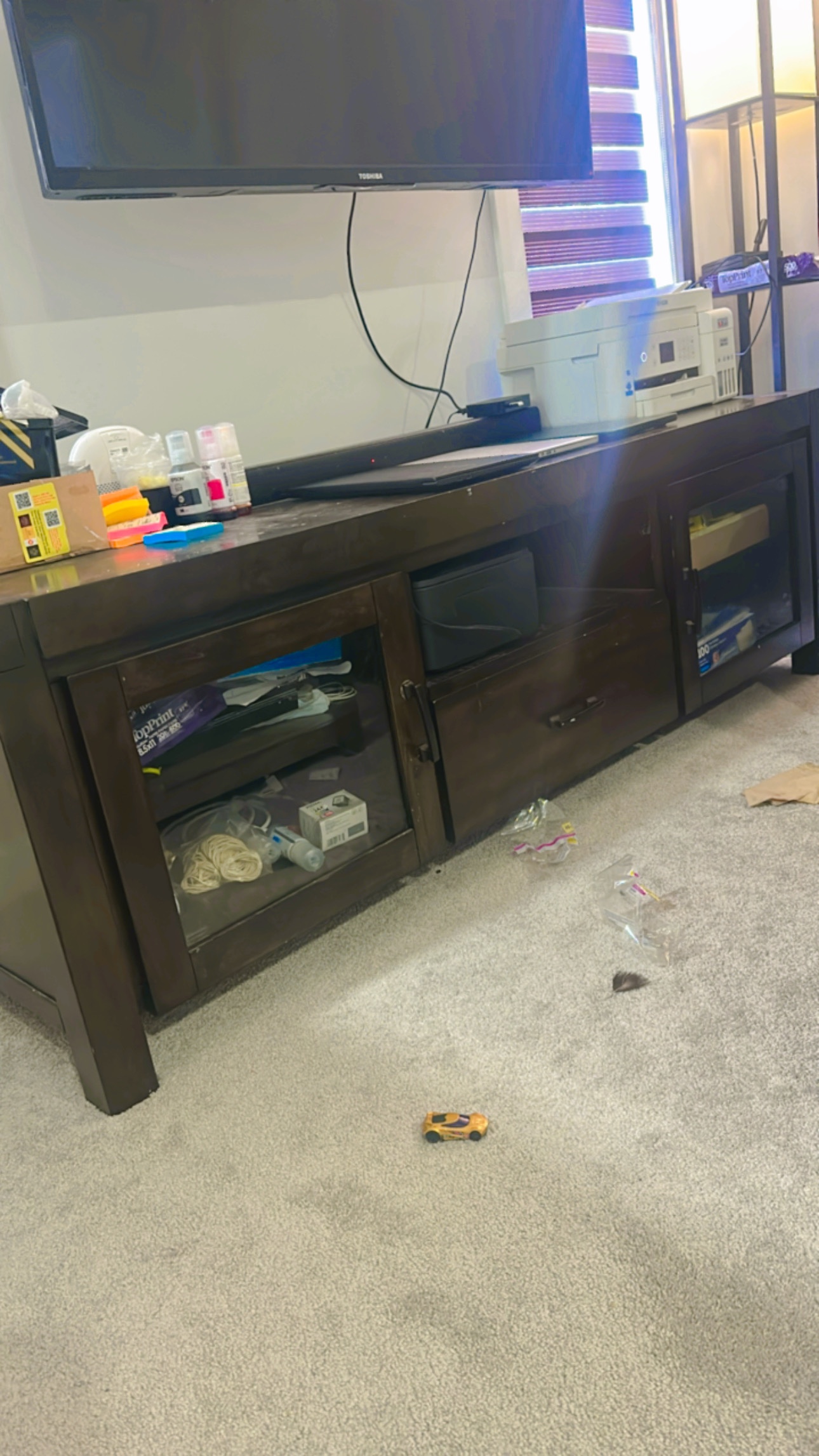 Dark Brown Costco tv stand