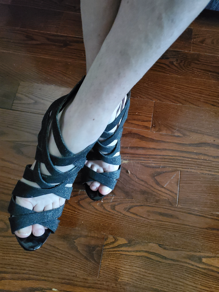 Black Glitter High Heels - photo 4