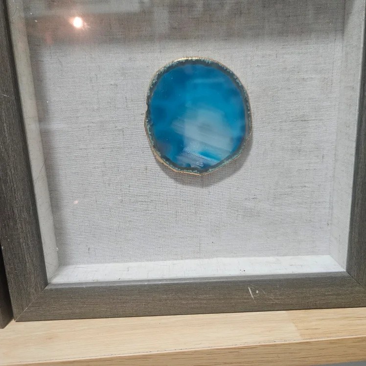 Set of Four Framed Agate Stone Slice Framed Wall Art. image indicator(3)