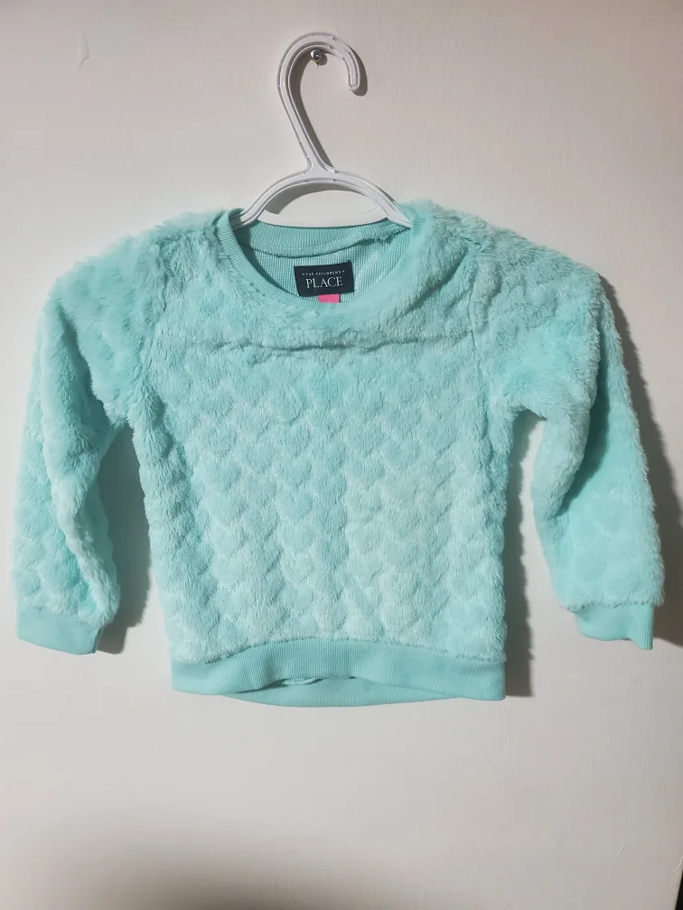 The Children's Place Mint Green Fuzzy Sweater - Size 4T thumbnail