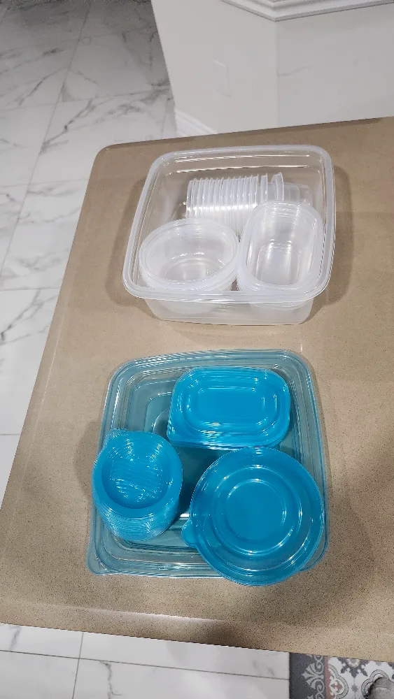 23 brand new blue lid Plastic Food Containers image indicator(4)