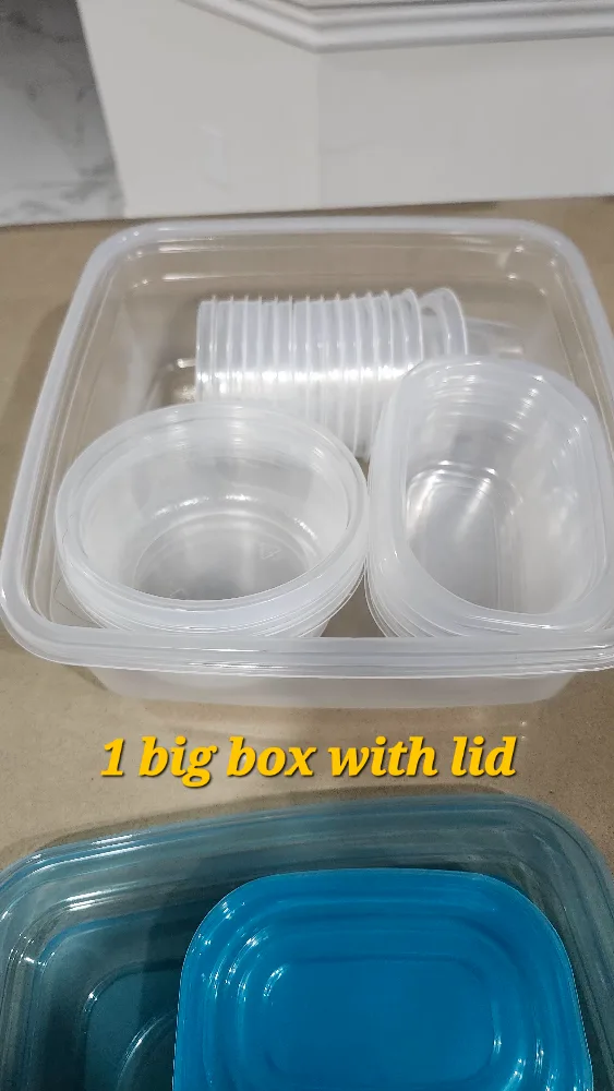23 brand new blue lid Plastic Food Containers image indicator(2)