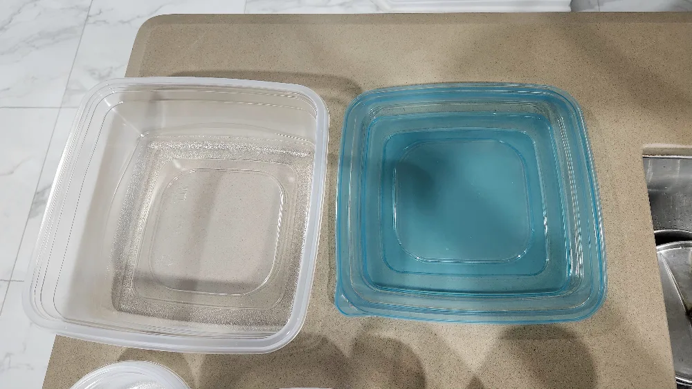 23 brand new blue lid Plastic Food Containers image indicator(8)