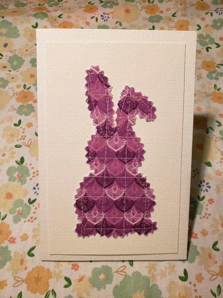 Handmade Quilted Pink Bunny Card image indicator(2)