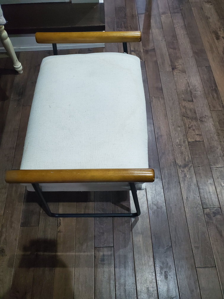 Footstool/Seat with Wooden Arms - photo 3