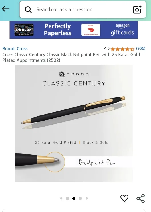 Cross Classic Century Black Pen & Pencil Set - ACCEPTING OFFERS image indicator(6)