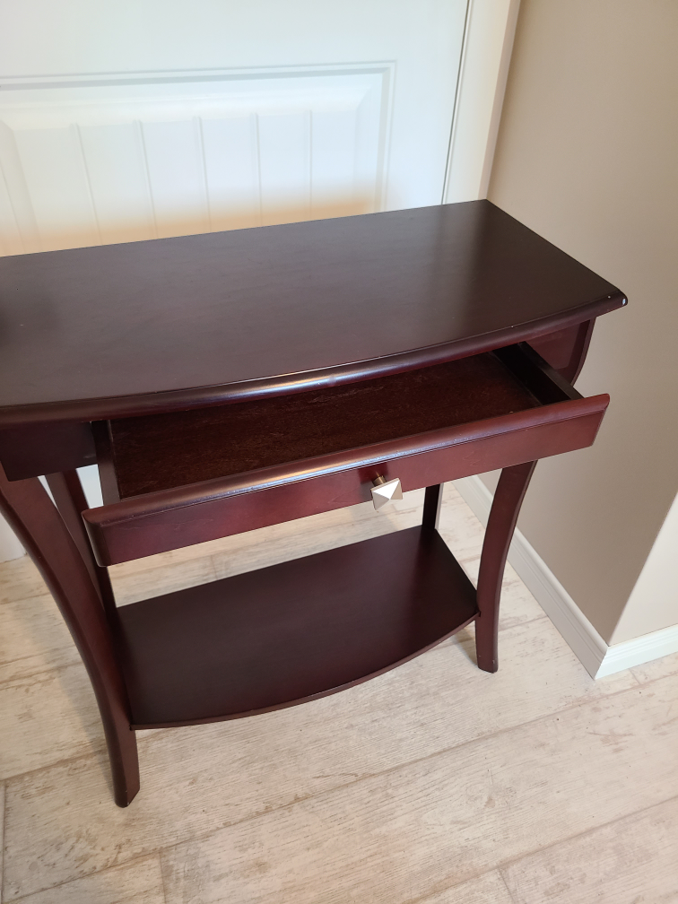 Dark Wood Console Table with Drawer - photo 4