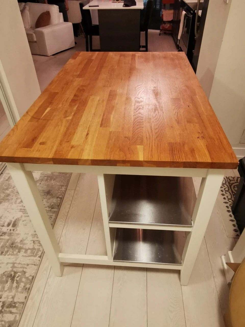 IKEA Kitchen Island with Butcher Block Top