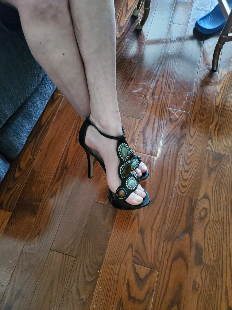 Anne Michelle Black Beaded High Heels - photo 4