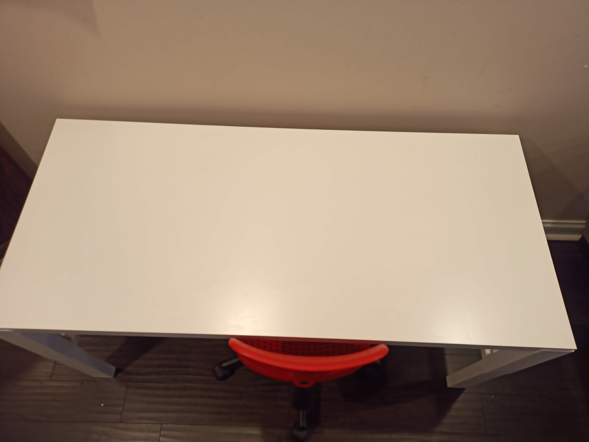 Ikea white Desk with Red Chair - photo 2