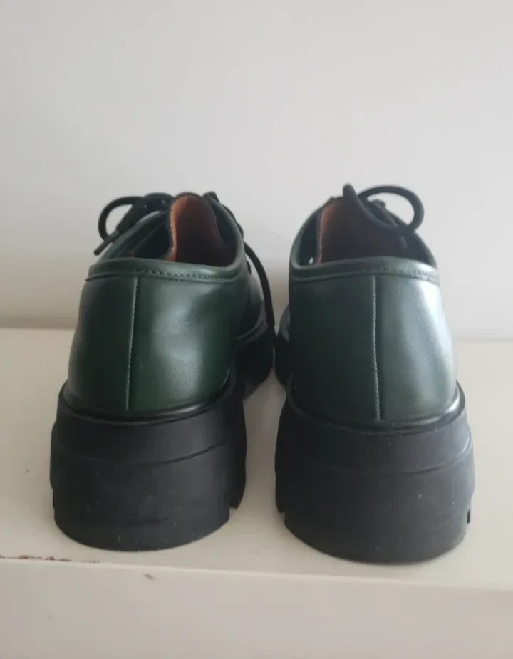 Green Leather Platform Oxfords image indicator(3)