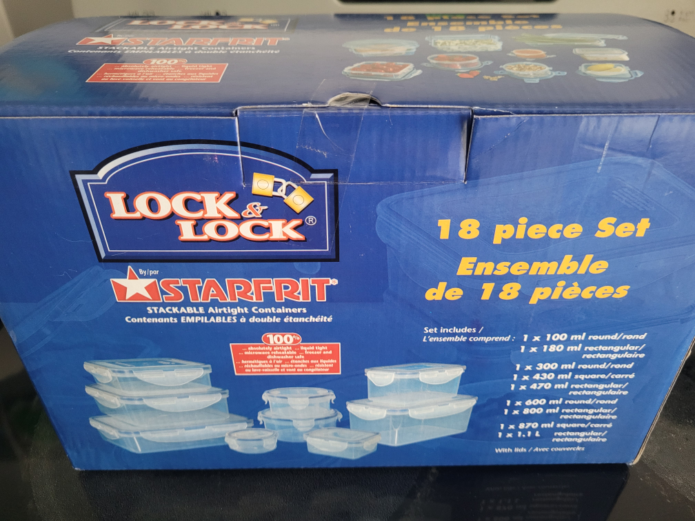 NEW Starfrit Lock & Lock 18-Piece Stackable Container Set