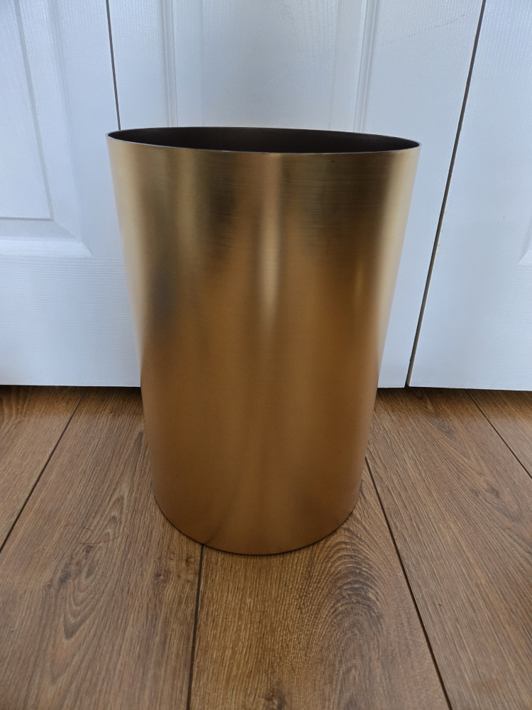Gold Metal Wastebasket