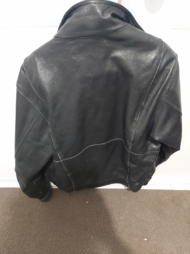 Men's Black Leather Jacket - Size M - photo 2