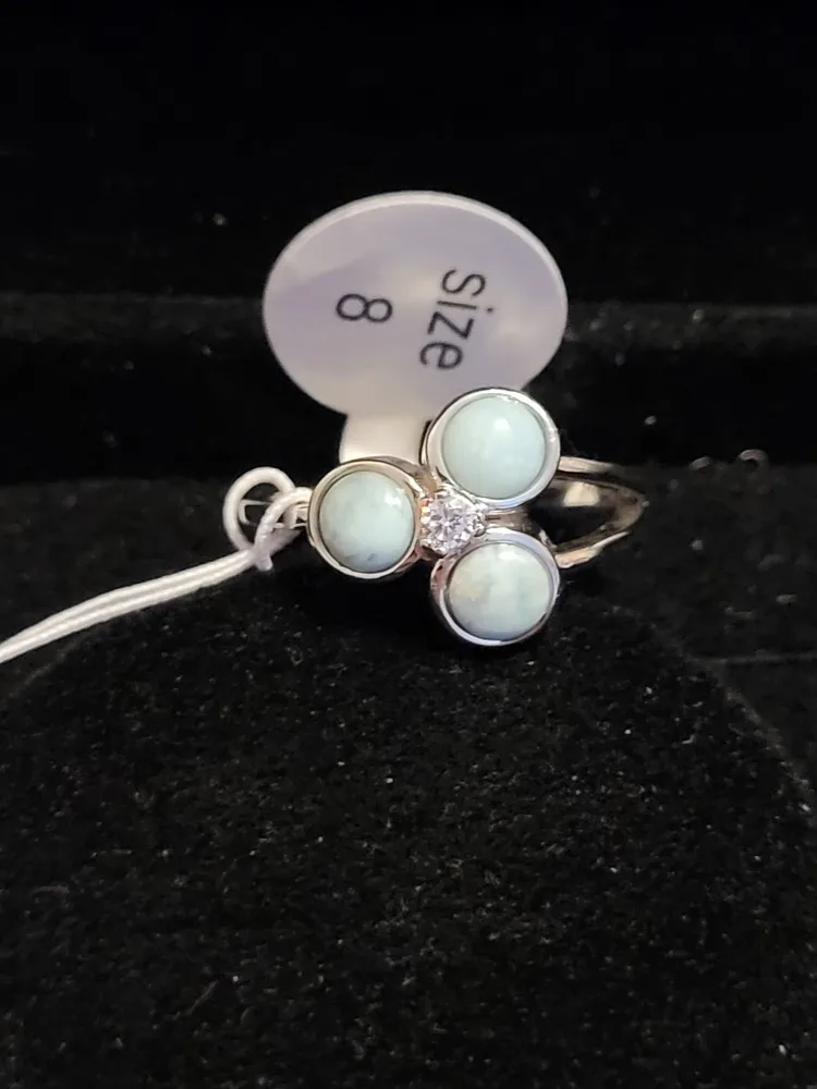 Sterling Silver Larimar Size: 8 Ring image indicator(2)