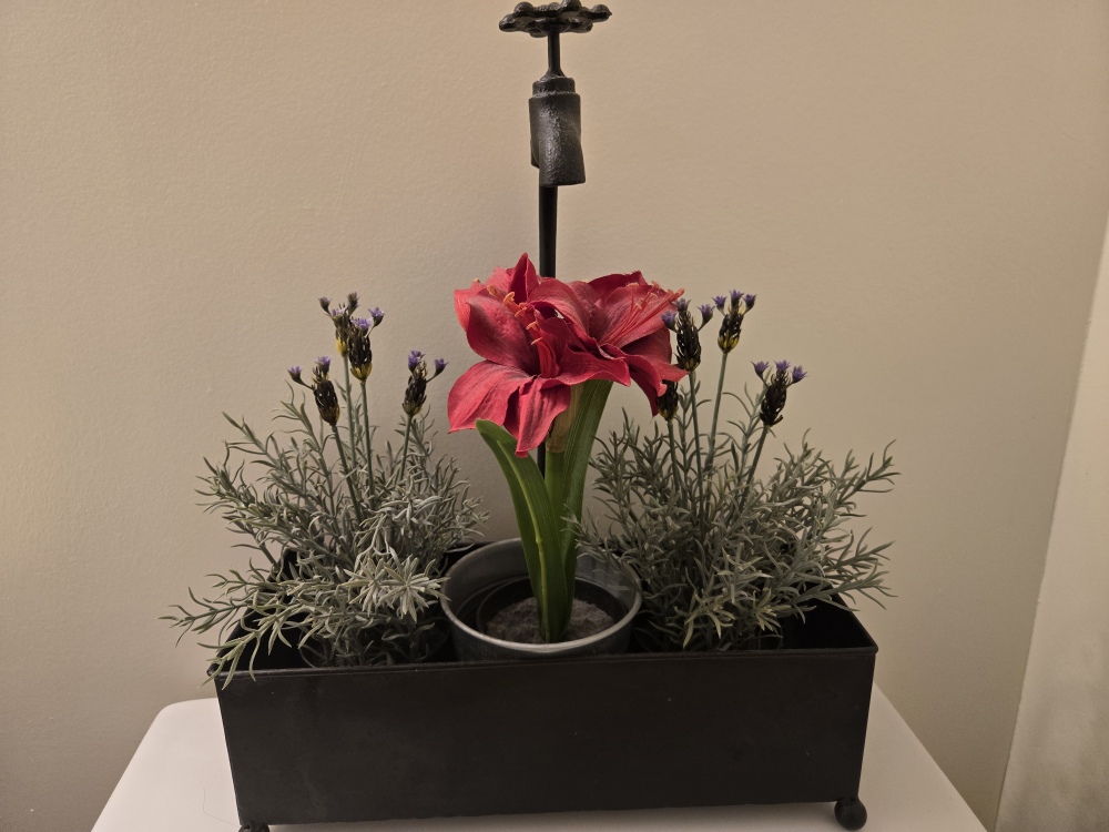 Unique Floral Arrangement with Vintage Faucet Decor