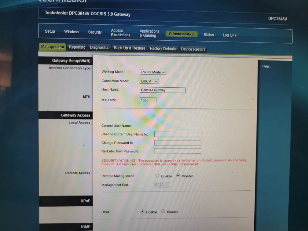 Technicolor DPC3848V DOCSIS 3.0 Wireless Residential Gateway image indicator(7)