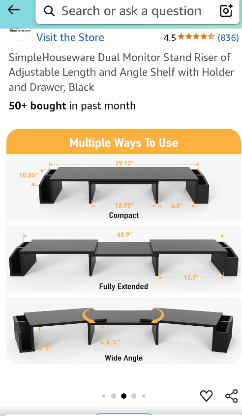Dual Monitor Stand Riser