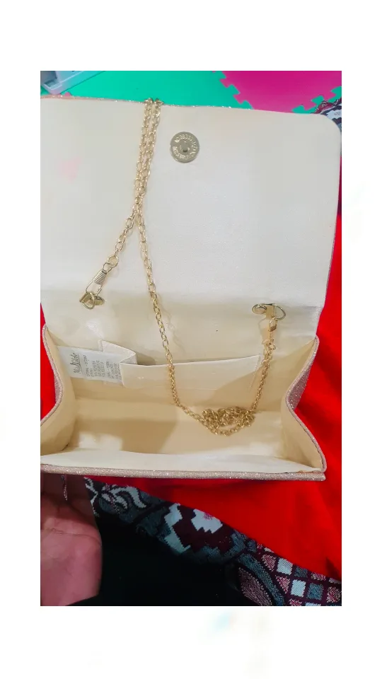 Sparkly Champagne Rhinestone Bow Evening Bag image indicator(5)